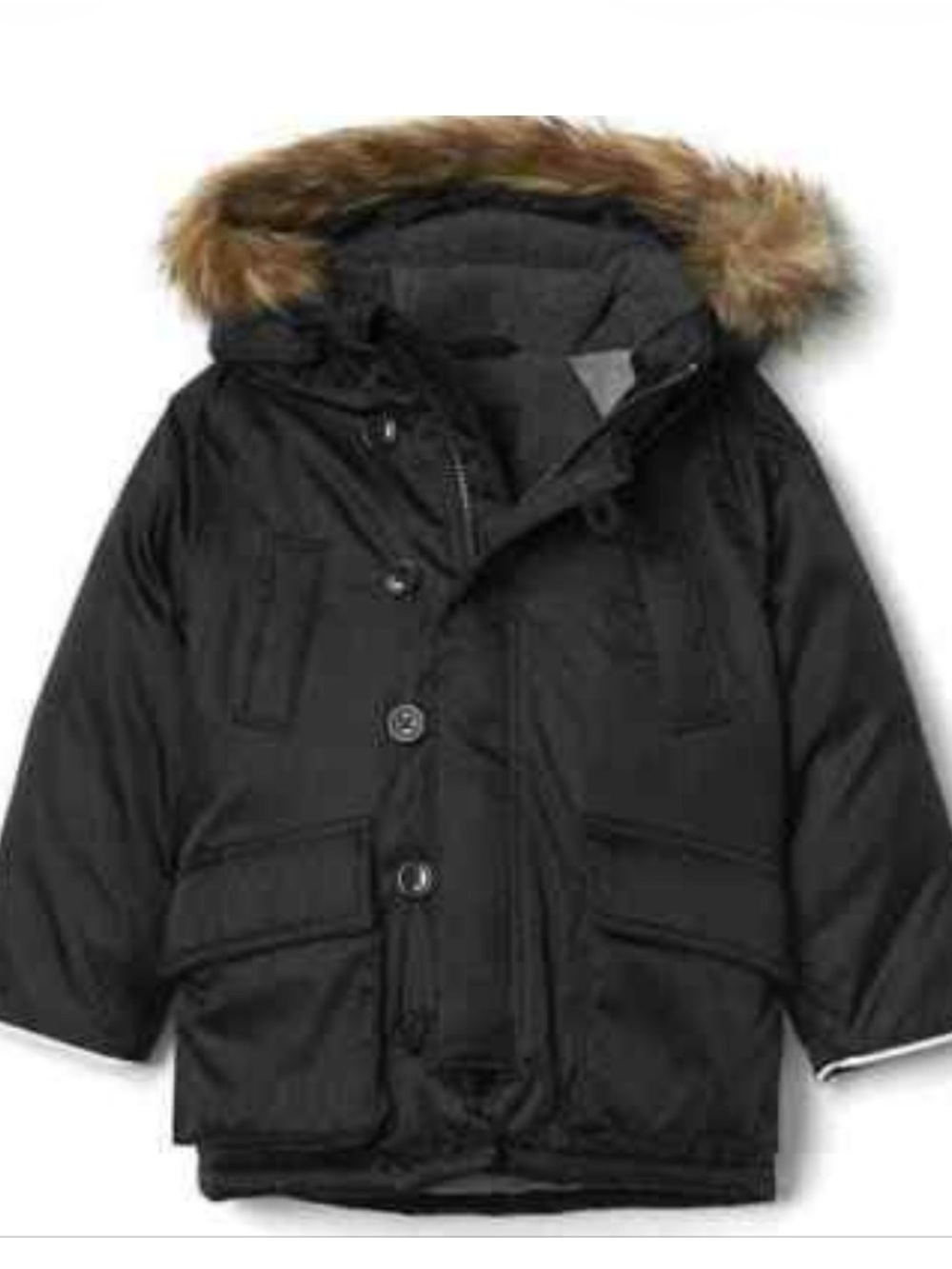 GAP Kids Warmest Down Snorkel Parka Jacket Black Size 5T $120
